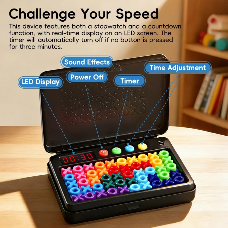 Board Game Anak - KNYYSECQ Quebra-Cabeça Inteligente XO: Jogo de