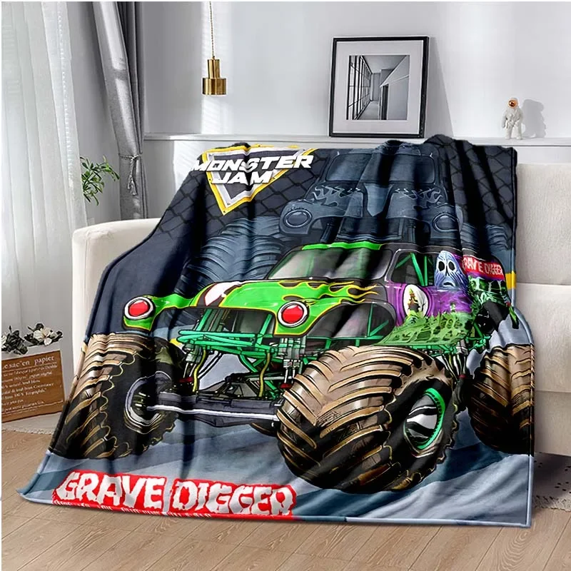 Hot Wheels Car Monster Trucks - Manta de Sofá Monster Jam Grave
