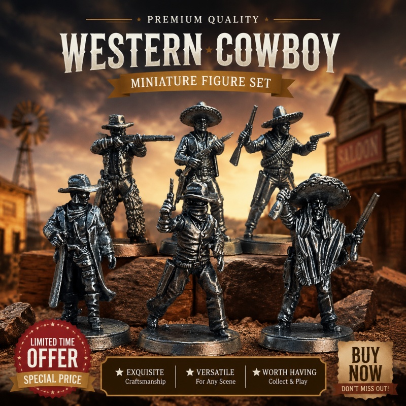 Board Game Movie - Miniaturas de Metal de Cowboy do